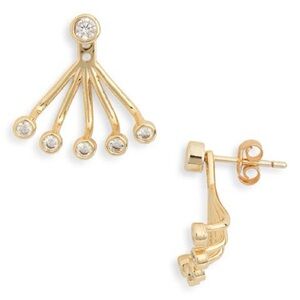 Golden Jacket Ear Climber Earrings
